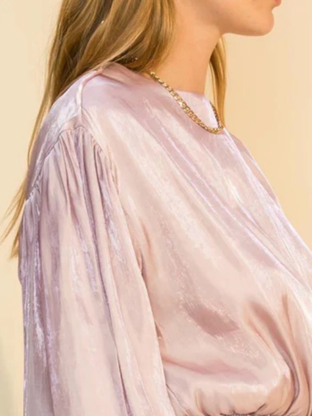 Le Lis Collection Metalic Pink Open Back Top - Med